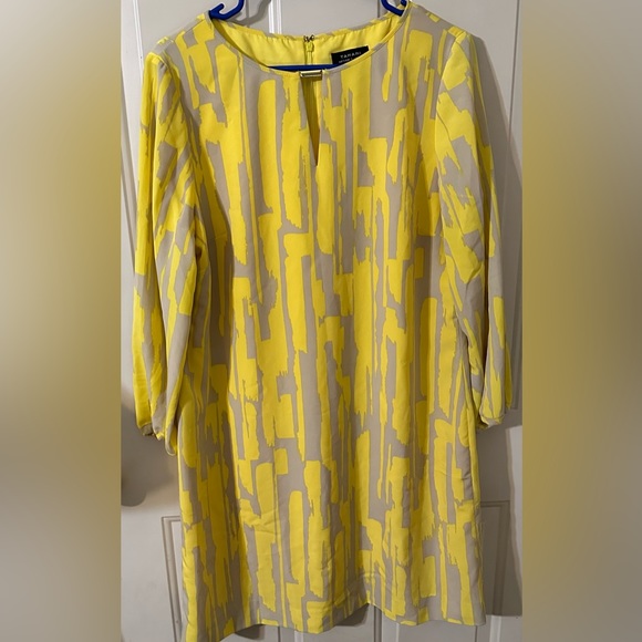 Tahari Dresses & Skirts - Tahari. Yellow and gray beautiful dress